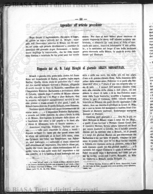 Indice topografico (1881) - Frontespizio