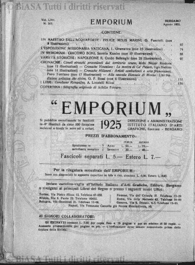 Indice topografico (1886) - Frontespizio