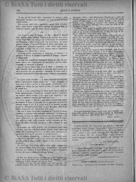 n. 21 (1903) - Frontespizio